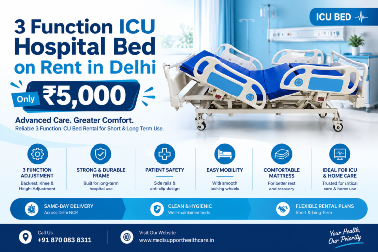 3 Function ICU Hospital Bed on Rent in Delhi 5,000