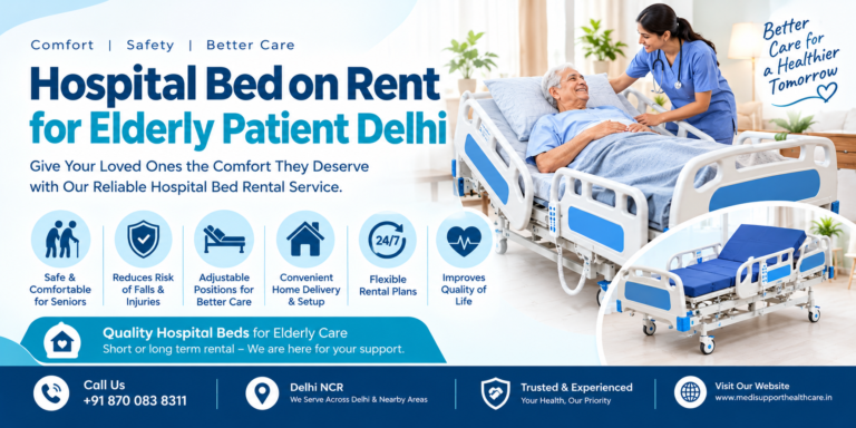 Hospital Bed on Rent for Elderly Patient Delhi